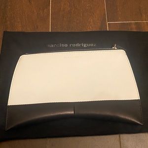 Brand new Narciso Rodriguez white/black leather clutch